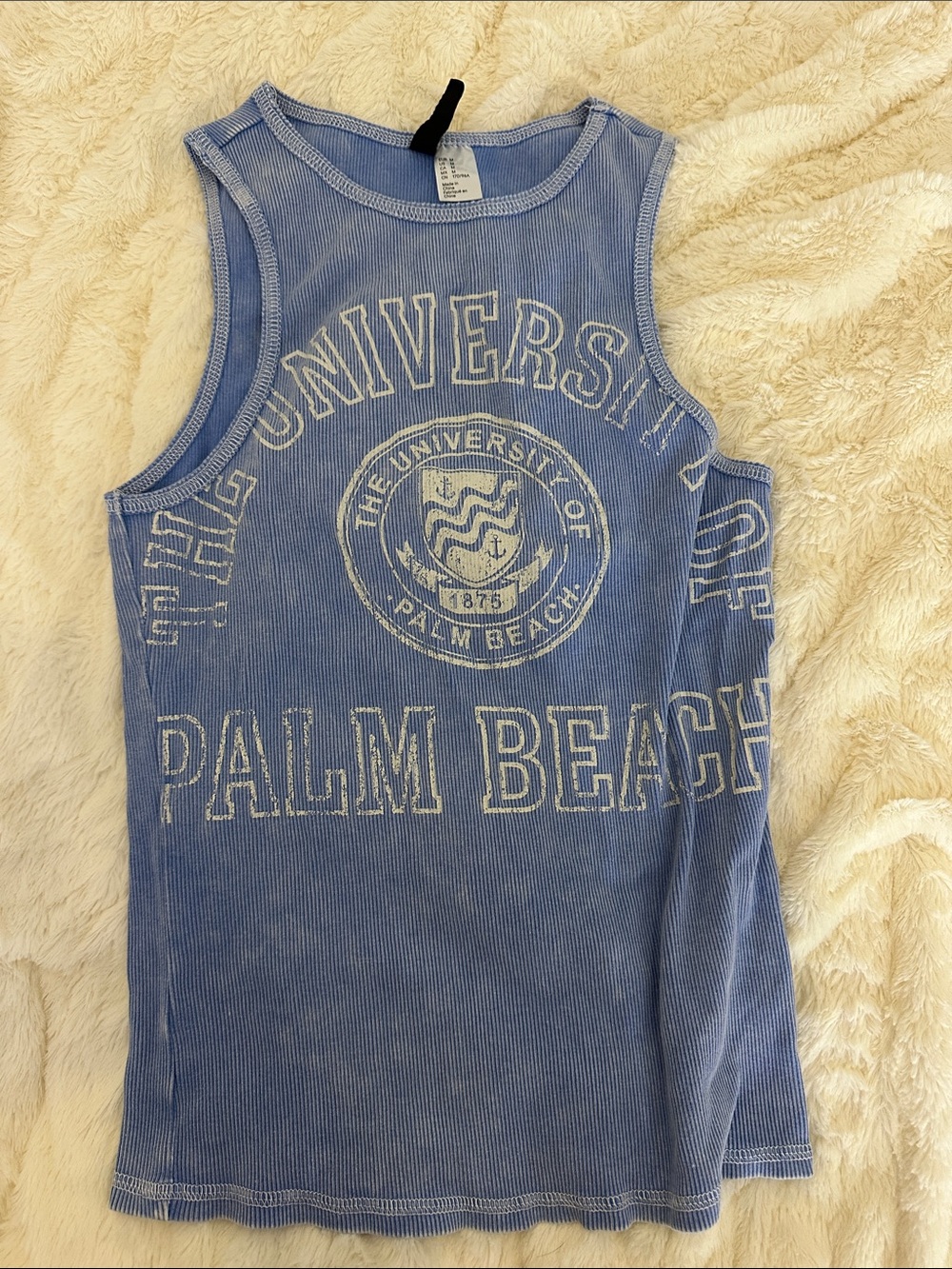 H&M Light Blue Graphic Ribbed Tank Top